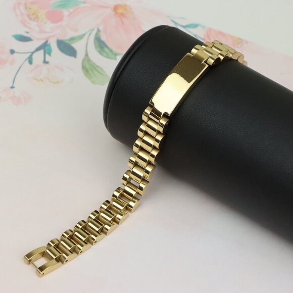 Yellow Gold Plated Chunky Link Bracelet for Men and Women, XPBL0620 - Picture 1 of 12